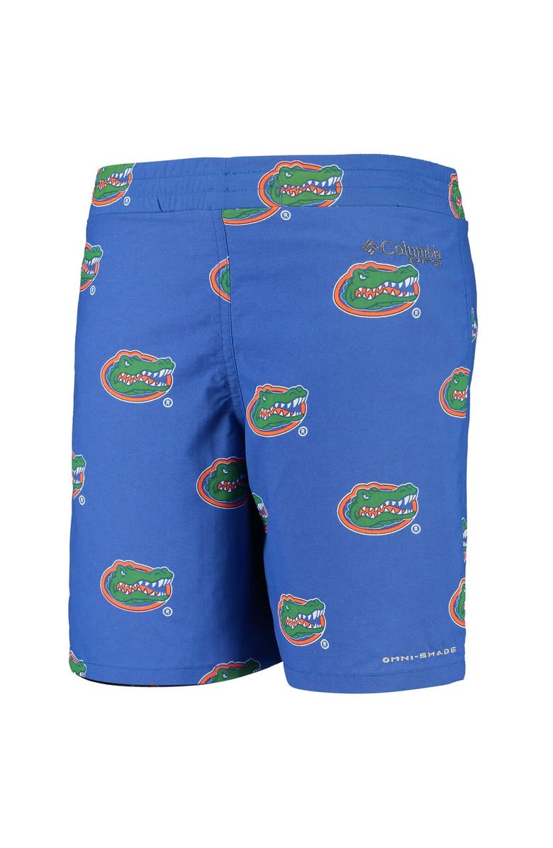 Columbia Youth Columbia Royal Florida Gators Backcast Printed Omni-Shade Shorts, Alternate, color, 