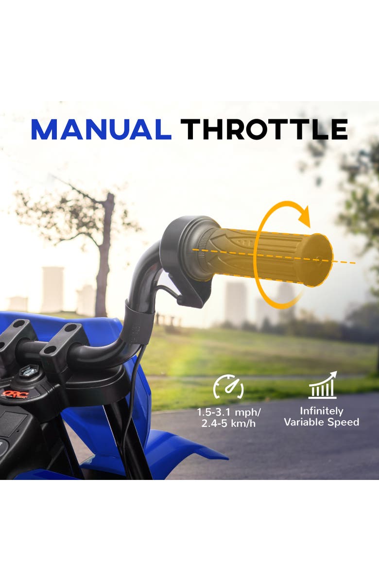 Qaba Kids Electric Motorcycle with Training Wheels and Music, Alternate, color, Blue