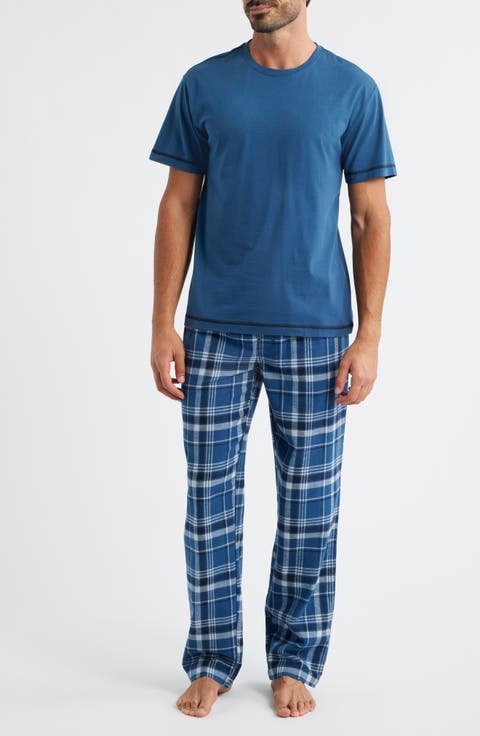 Feel at Home Pajama T-Shirt & Plaid Flannel Pants Set