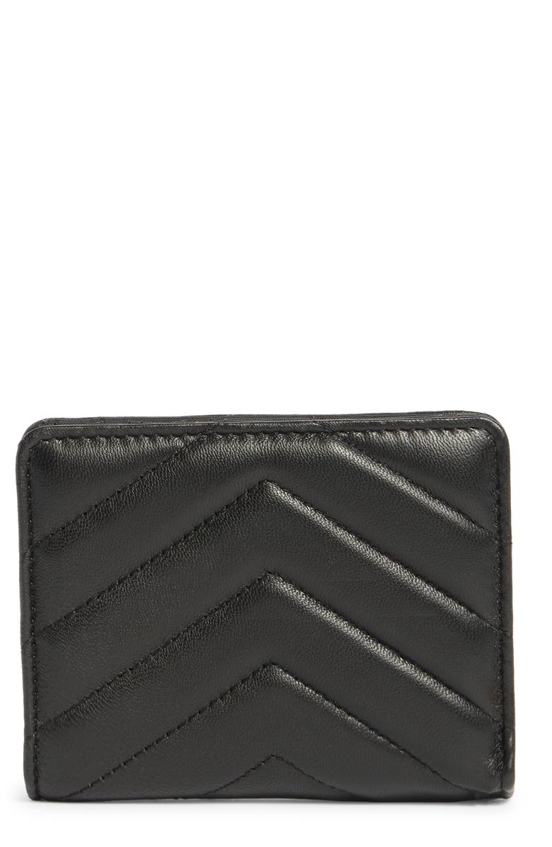 MUNDI SMALL LEATHER GOODS Quilted Bifold Wallet, Main, color, Black