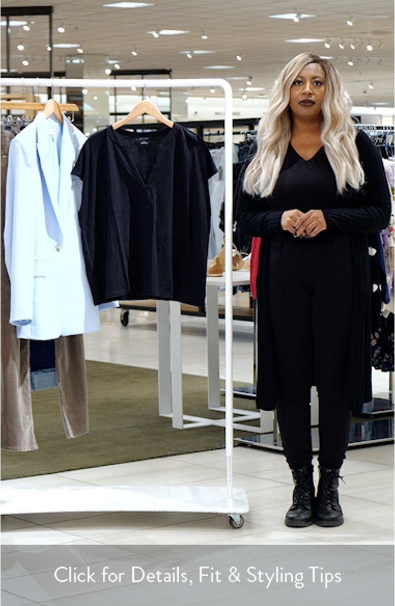 Organic Cotton Blend Split Neck T-Shirt, sales video thumbnail