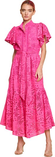 Isabella Cotton Eyelet Maxi Shirtdress