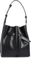 BCBG Knotted Faux Leather Bucket Bag