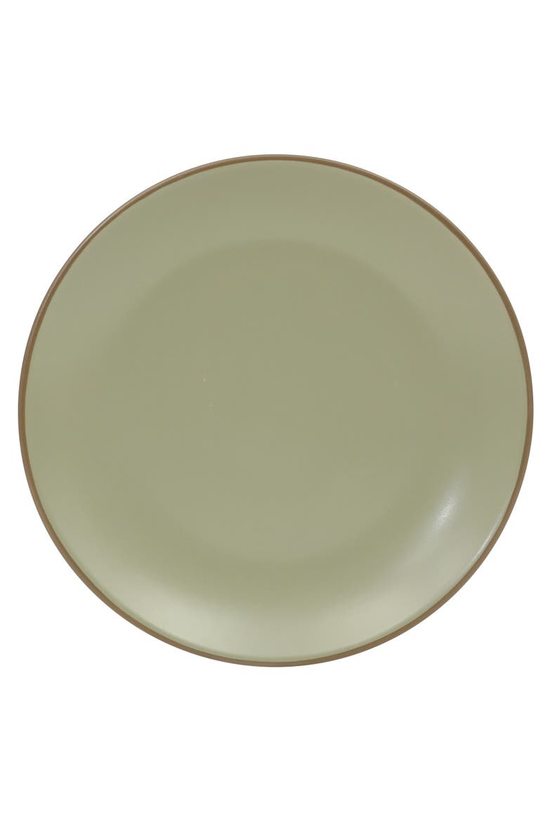 Chiswick House Stoneware Dinnerware Set with Embossed Rim, Alternate, color, Green