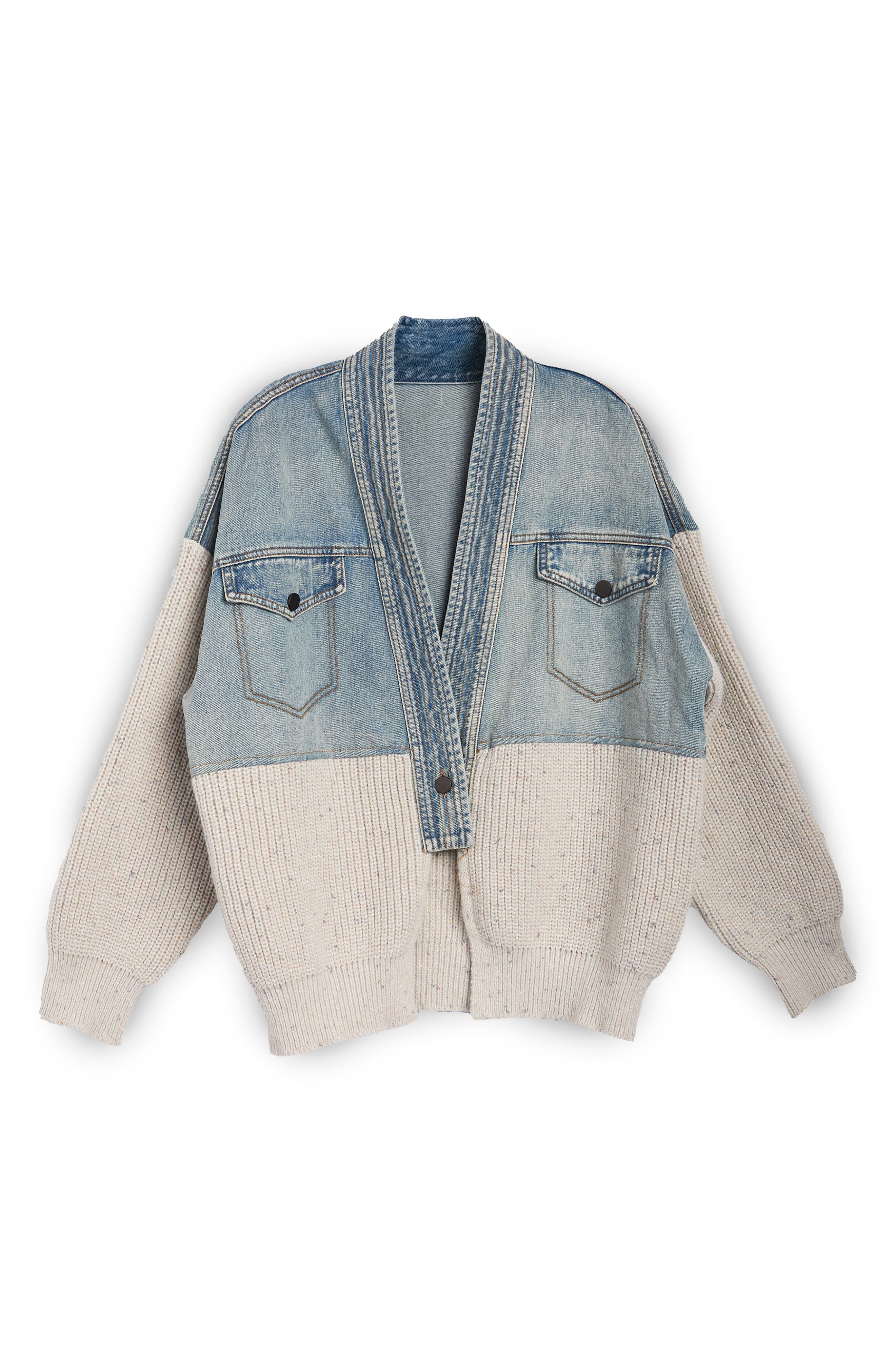 SAACHI Mixed Media Open Front Cardigan Jakcet (Women) | Nordstromrack