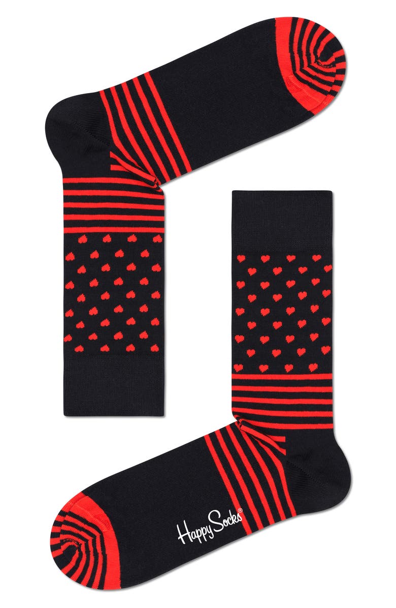 Happy Socks I Heart You Assorted 2-Pack Cotton Blend Crew Socks Gift Box, Main, color, 