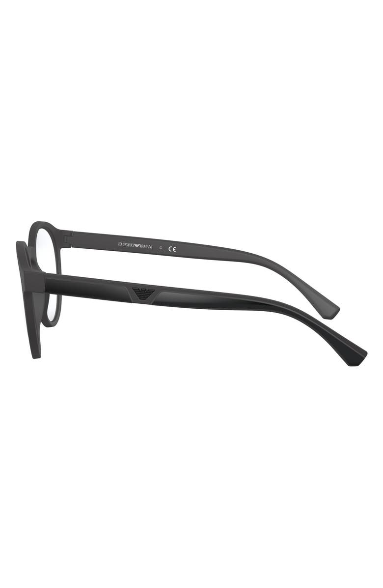 Emporio Armani Rectangular Optical Glasses, Alternate, color, Matte Black
