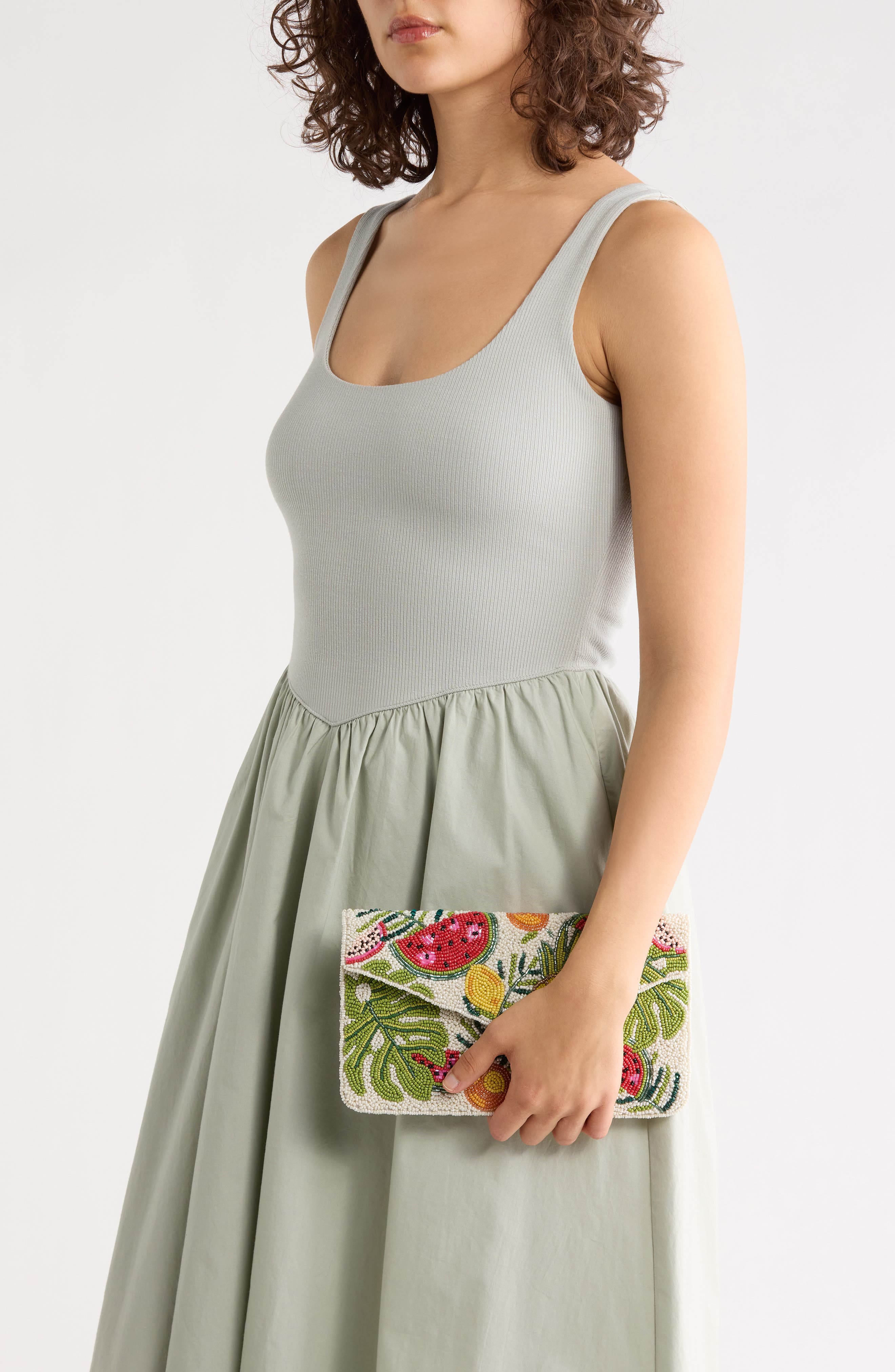 Collection XIIX Beaded Fruit Motif Clutch, Alternate, color, Ivory Multi