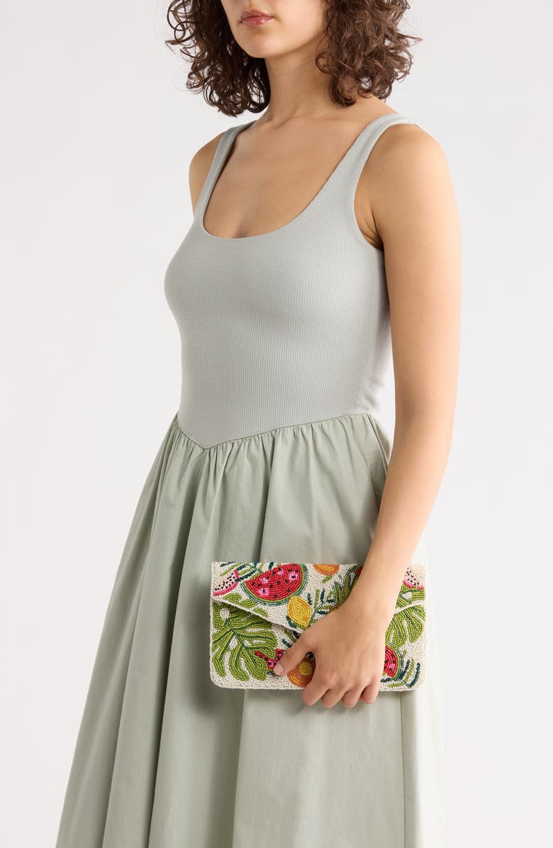 Collection XIIX Beaded Fruit Motif Clutch, Alternate, color, Ivory Multi