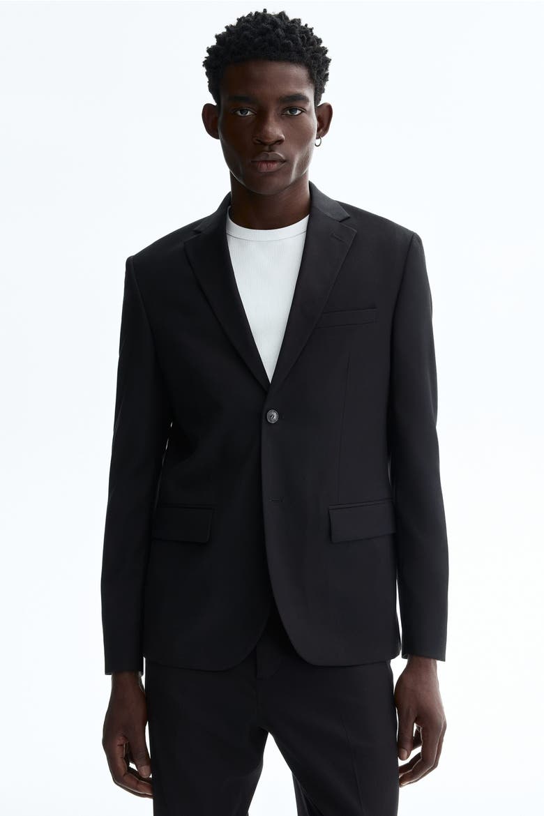 Regular-fit Single-breasted Jacket, Alternate, color, Black