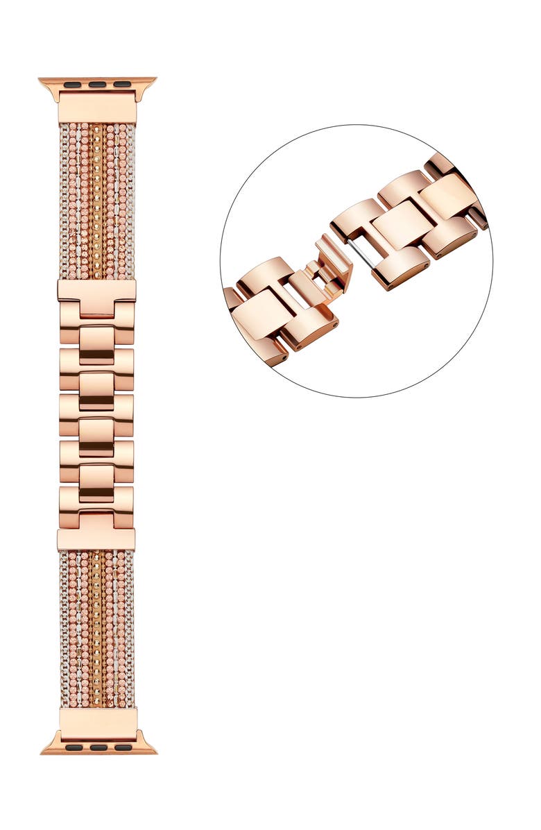 Posh Tech Beaded Apple Watch<sup>®</sup> Bracelet Watchband, Alternate, color, Gold/Rose Gold