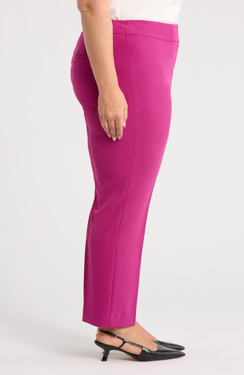KASPER Flat Front Slim Pants, Alternate, color, Cerise