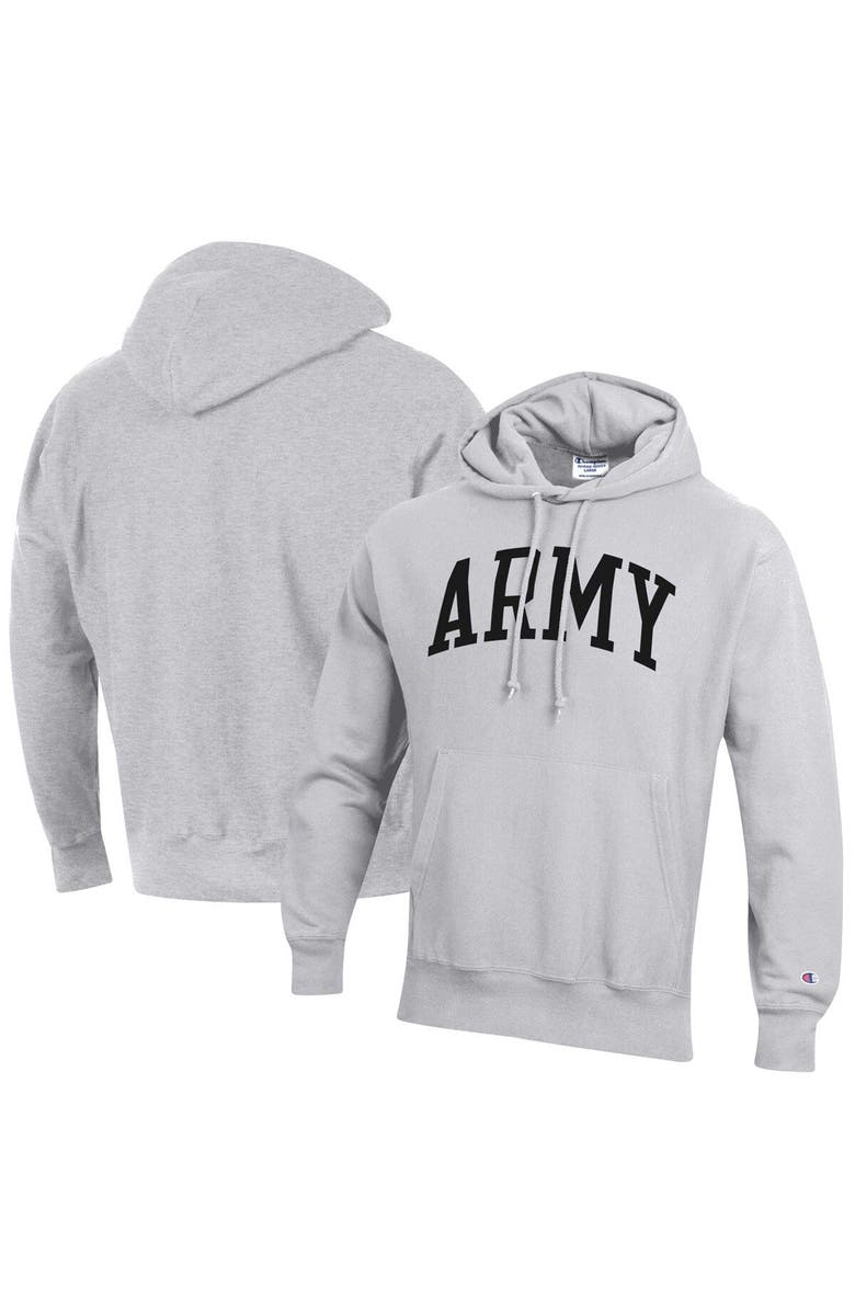 Champion Men's Champion Heathered Gray Army Black Knights Team Arch Reverse Weave Pullover Hoodie, Main, color, 
