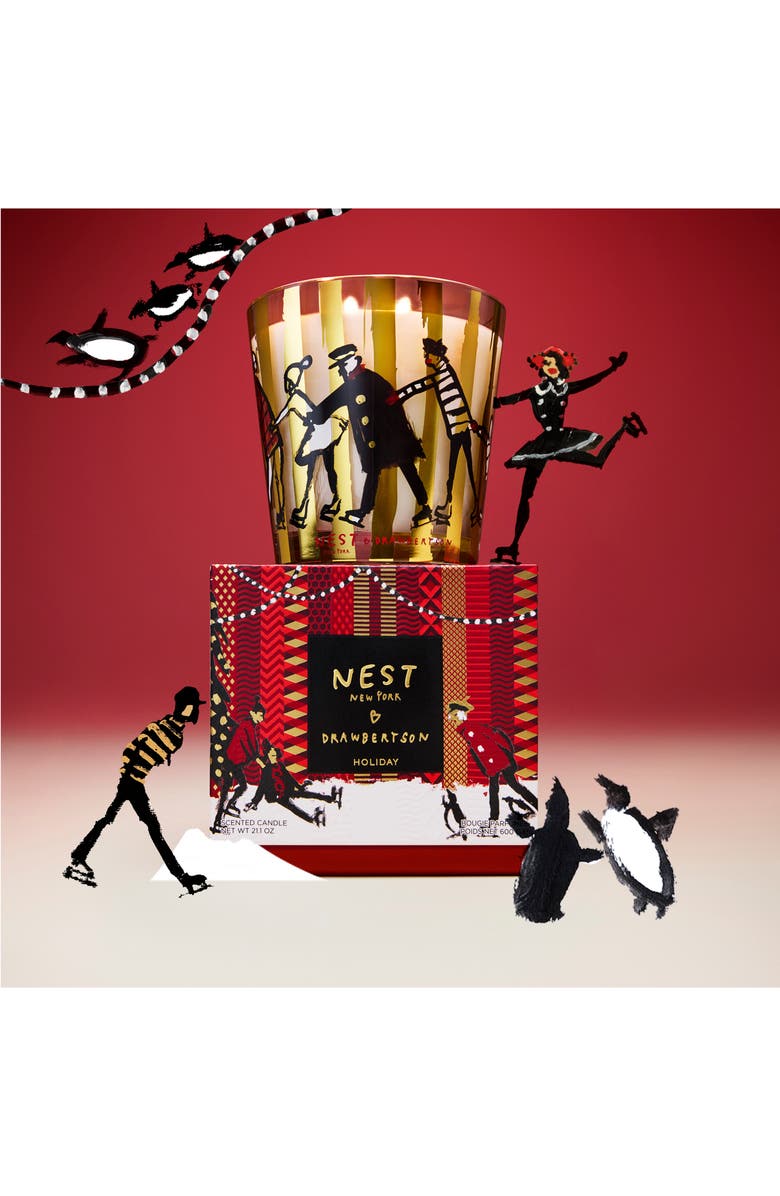 NEST New York Holiday Decorative 3-Wick Drawbertson Candle, Alternate, color,