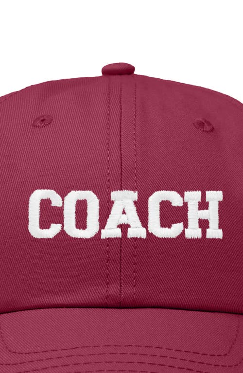 Dalix Coach Embroidered Sports Dad Cap In Maroon