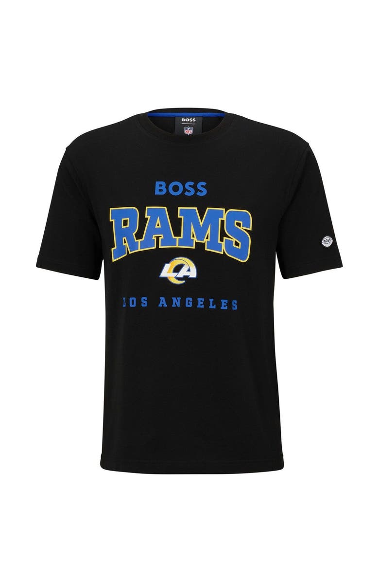 Boss X NFL Men's BOSS X NFL  Black Los Angeles Rams Huddle T-Shirt, Main, color, 