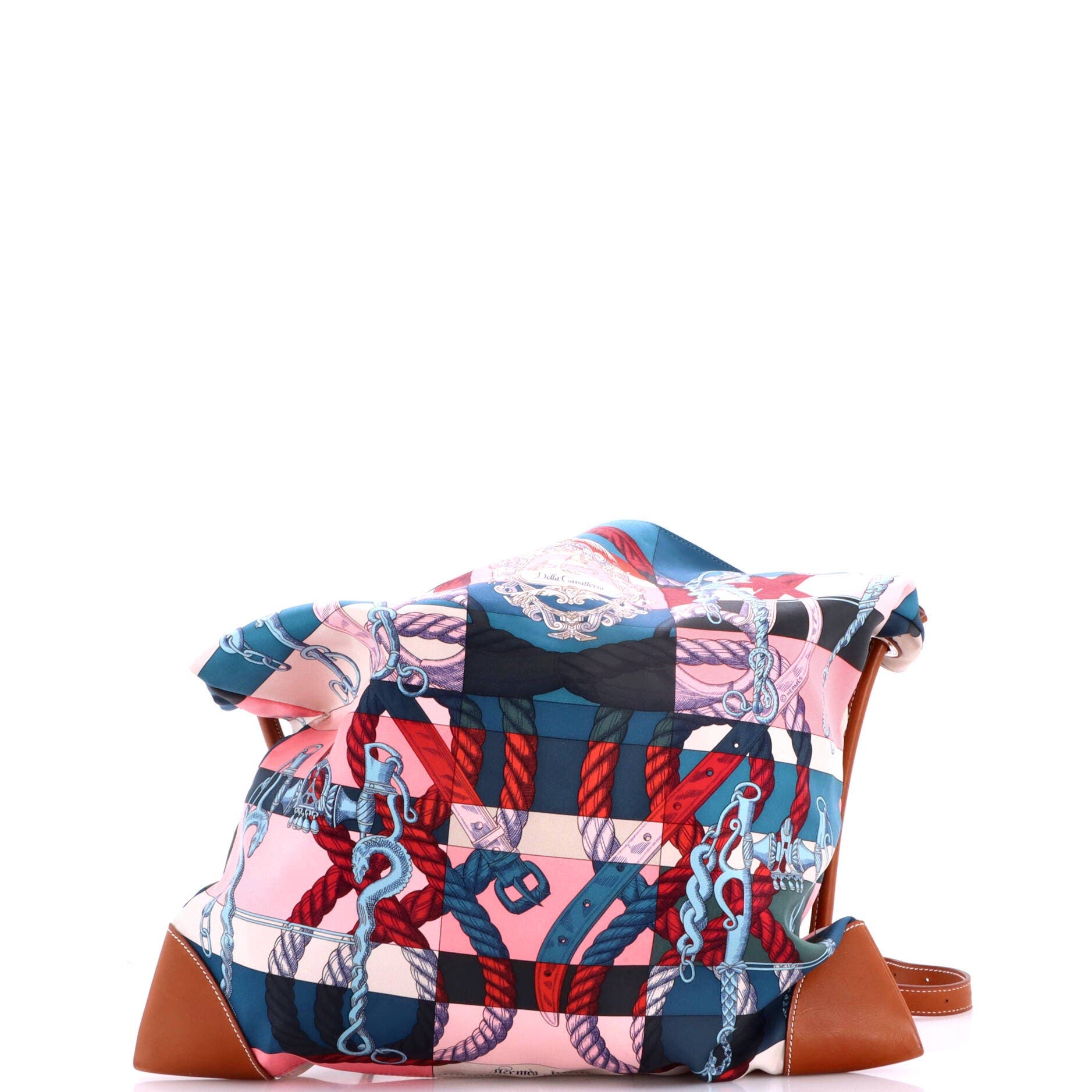 Silky City Bag Printed Silk and Leather GM, Alternate, color, Blue