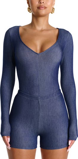 The V Denim Bodysuit