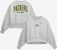 Nike Women's Nike Gray Green Bay Packers Oversized Primetime Phoenix Fleece Sweatshirt