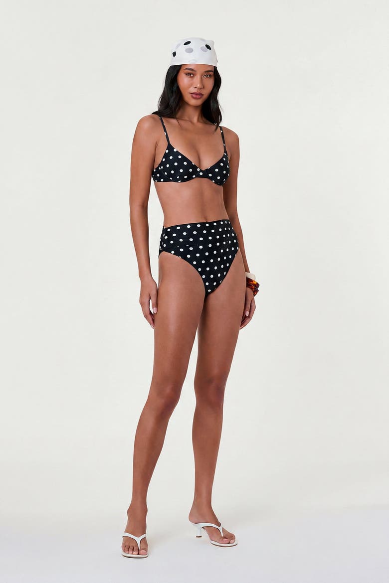 Nerea Bottom, Alternate, color, Black / Ivory Polka Dot