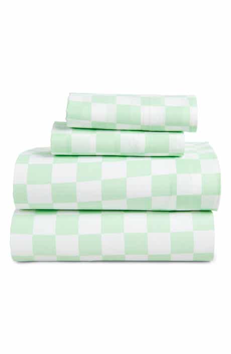 MAISON DES FLEURS Check Print Microfiber Sheet Set