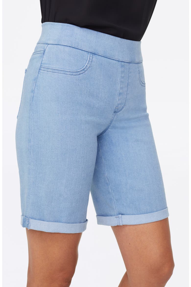 Roll Cuff Pull-On Denim Shorts, Alternate, color, BELLE ISLE