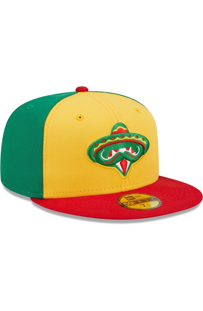 New Era Men's New Era Yellow/Red Diamantes de Arkansas Copa De La Diversion 59FIFTY Fitted Hat, Alternate, color, 