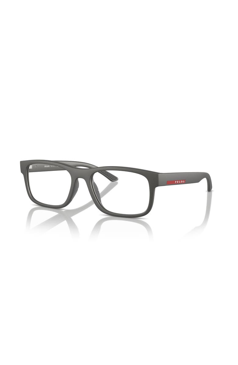 Prada Linea Rossa 54mm Rectangle optical glasses, Main, color, Silver
