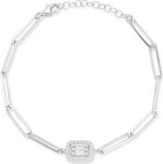 GLAZE JEWELRY Cubic Zirconia Paper Clip Chain Bracelet