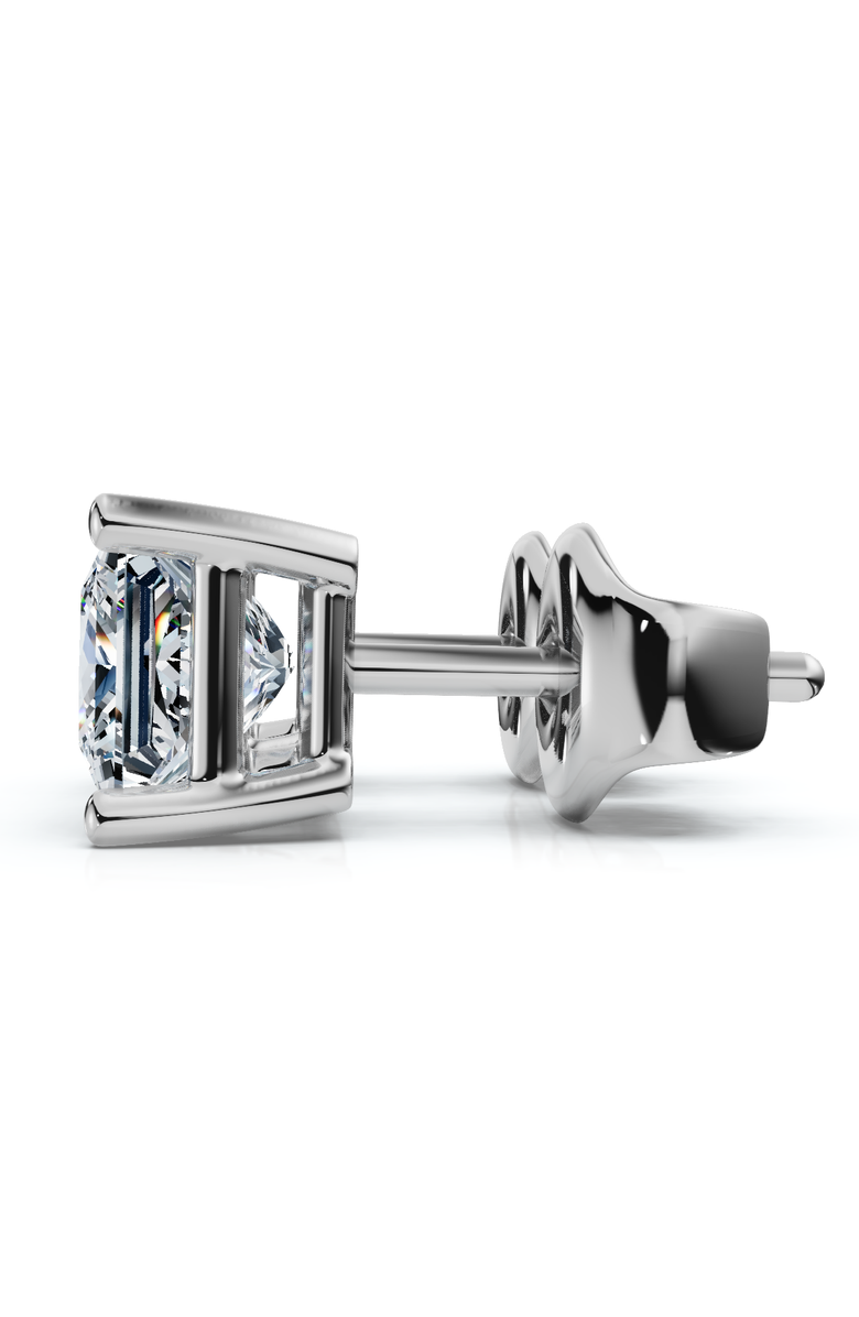 Bliss Diamond 1 - 4 Ct TW Princess Cut Diamond Studs in 14k Gold Earrings Lab Grown, Alternate, color, White Gold - 4Ct