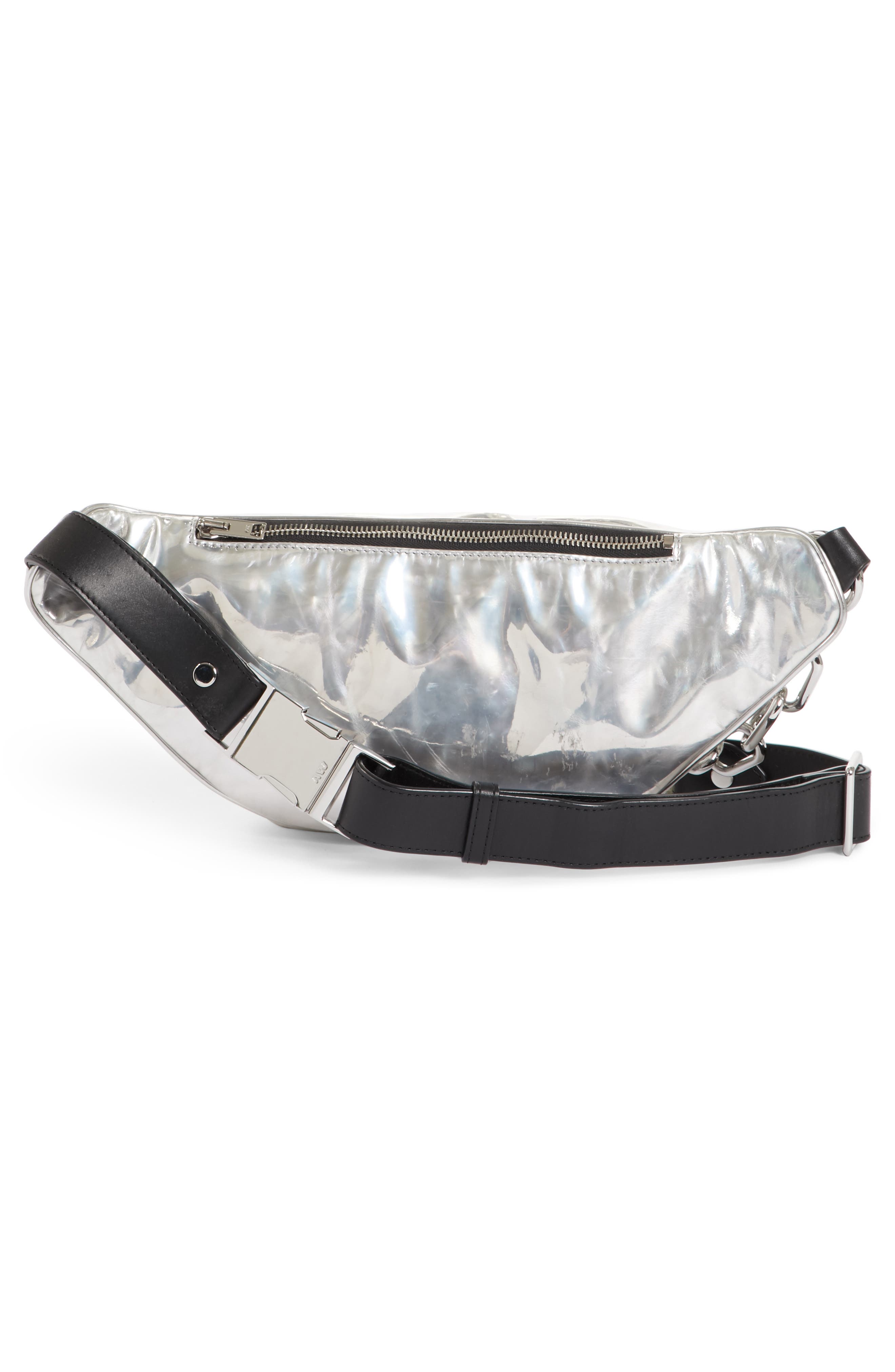 Attica Faux Leather Belt Bag, Alternate, color, SILVER