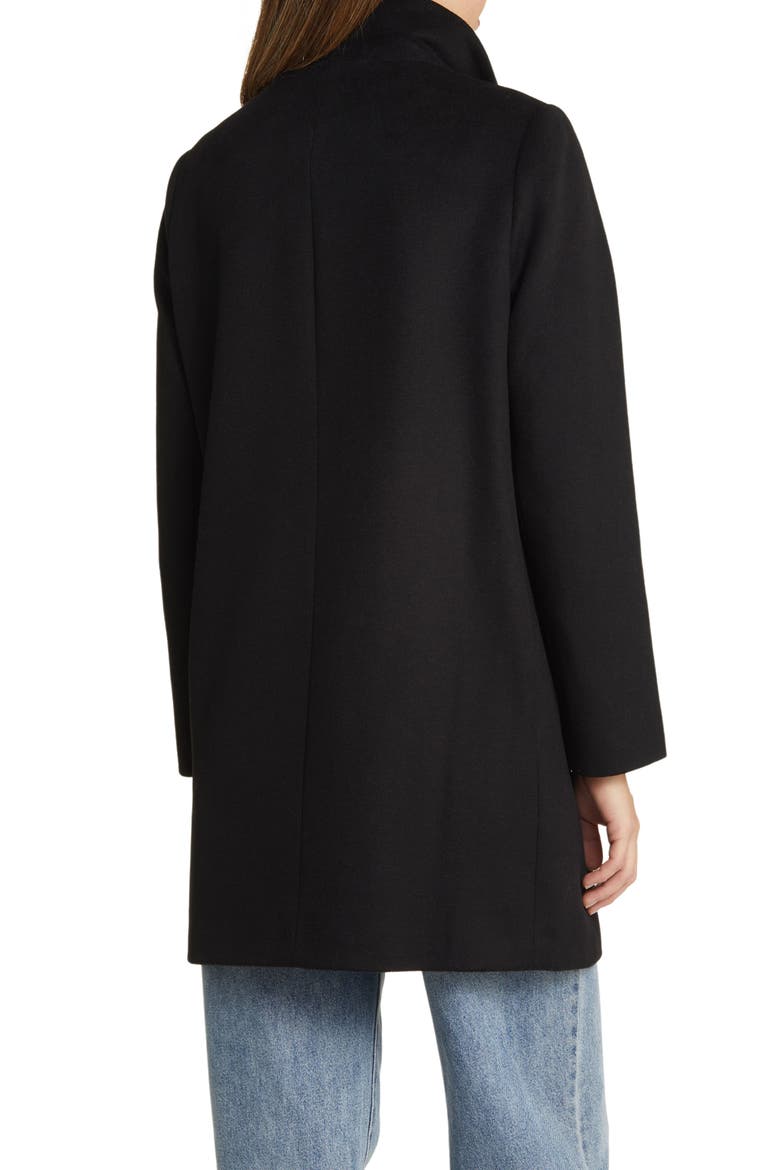 Longline Wool Blend Coat, Alternate, color, BLACK