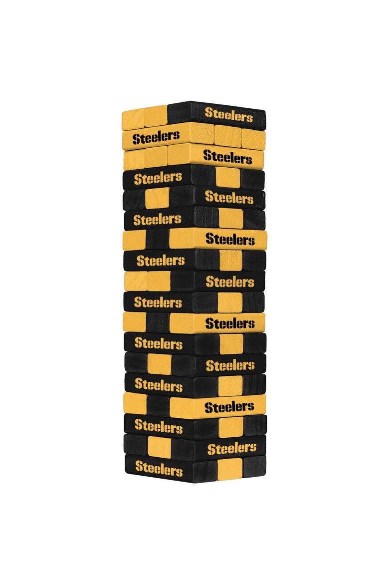 Pittsburgh Steelers Stackable Blocks Game, Main, color, Black
