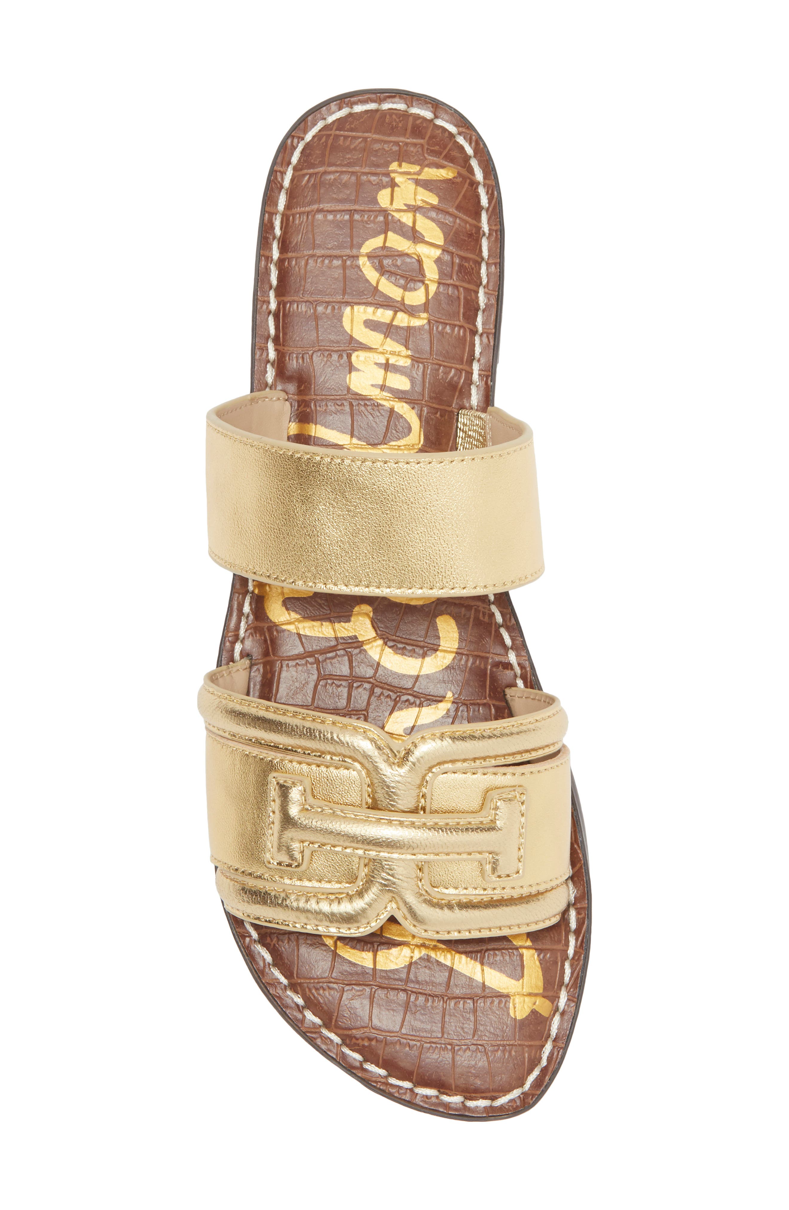 Gabi Two-Strap Slide Sandal, Alternate, color, AMBER GOLD
