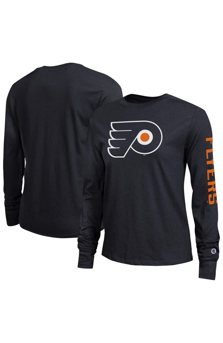 Champion Women's Champion  Black Philadelphia Flyers 2-Hit Long Sleeve T-Shirt, Main, color, Black