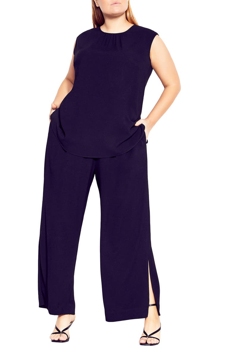 Gathered Neck Top, Main, color, BLACK