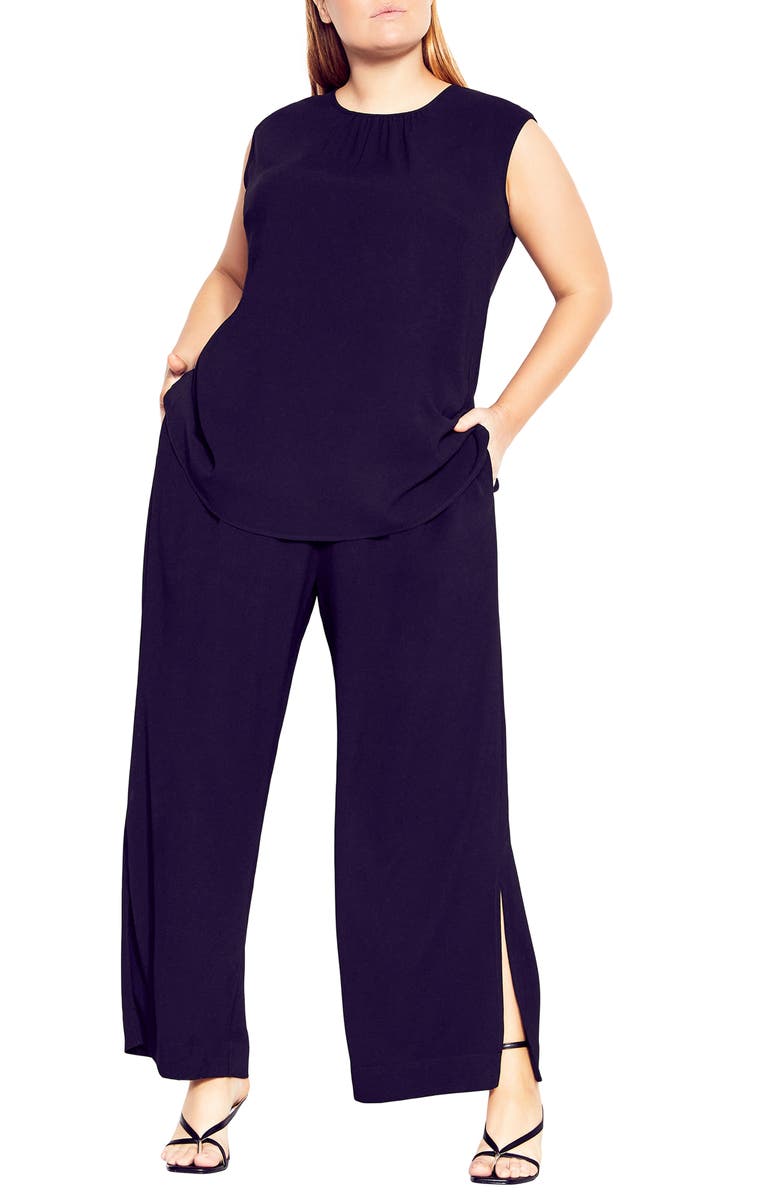 City Chic Gathered Neck Top, Main, color, 