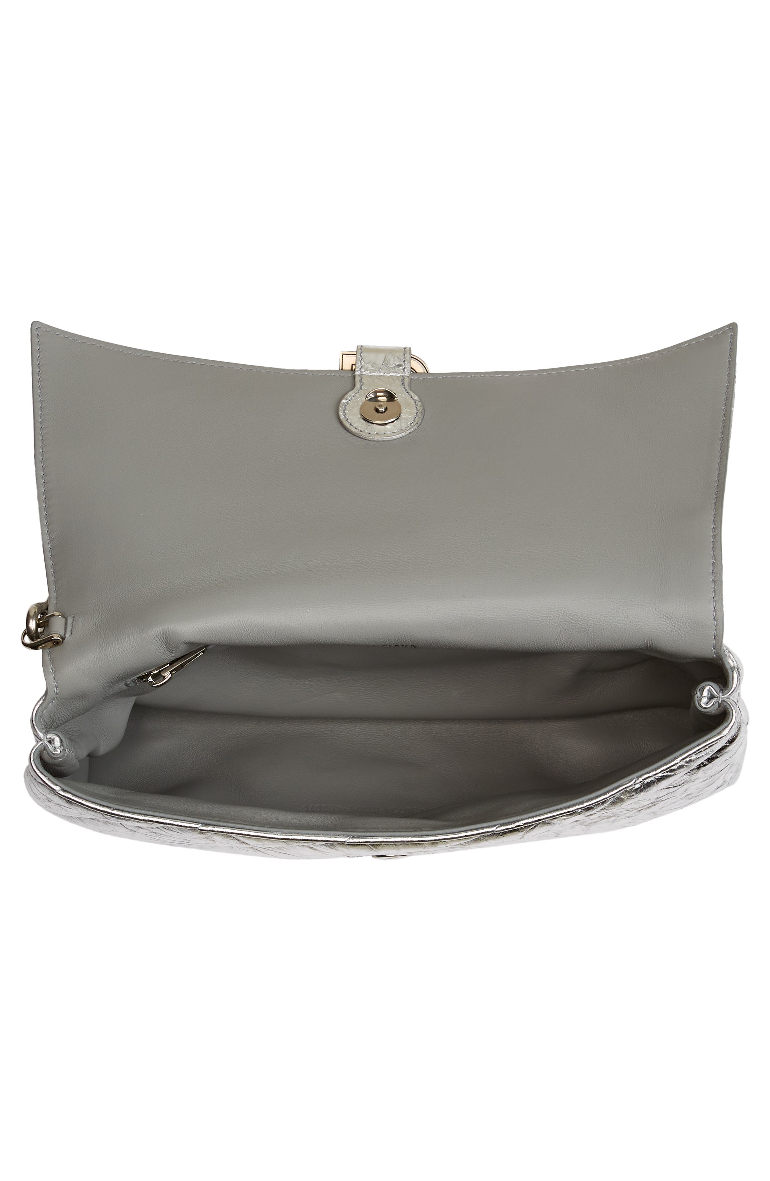 Balenciaga Medium Crush Quilted Metallic Leather Pouchette, Alternate, color, 