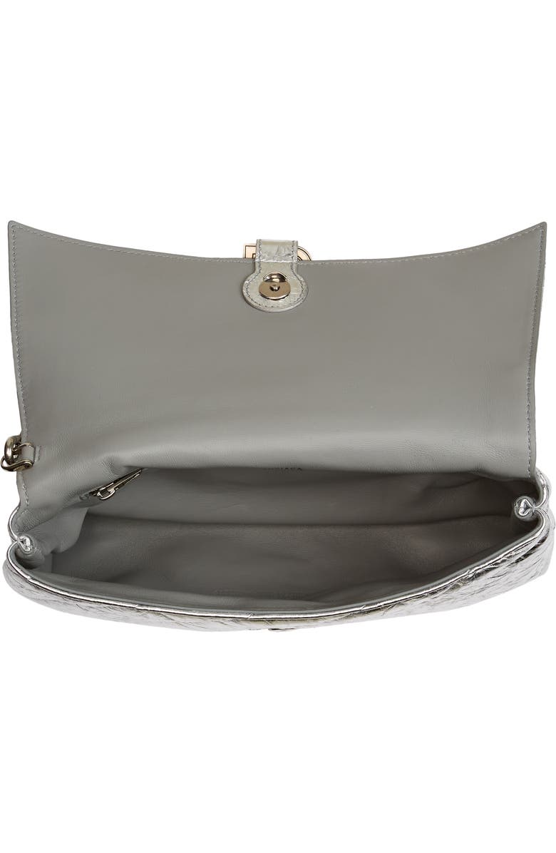Balenciaga Medium Crush Quilted Metallic Leather Pouchette, Alternate, color,