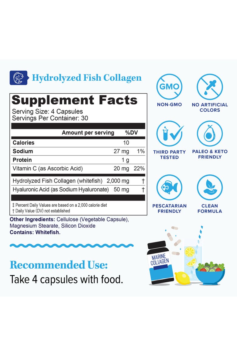 Marine Collagen Capsules, 120ct, Alternate, color, No Color