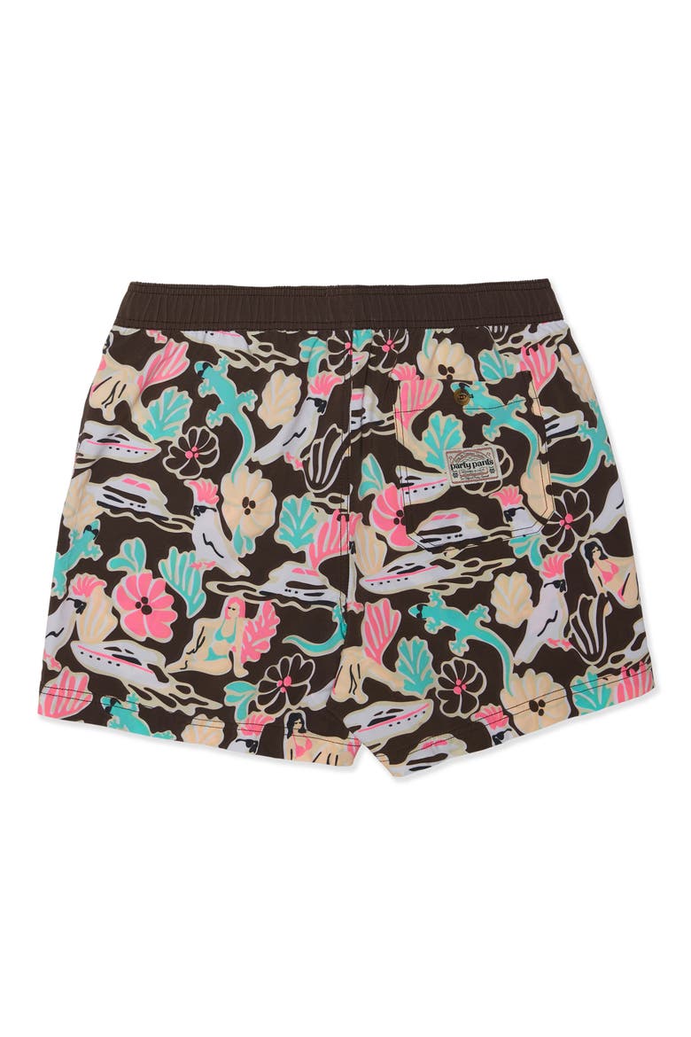 Fiestas & Siestas Party Starter 5-Inch Swim Trunks, Alternate, color, BROWN