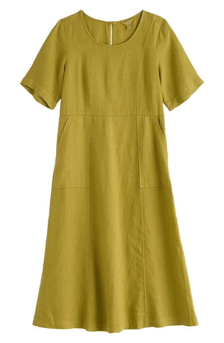 Seasalt Cornwall Grass Wave Linen Midi Dress, Alternate, color, Avocado