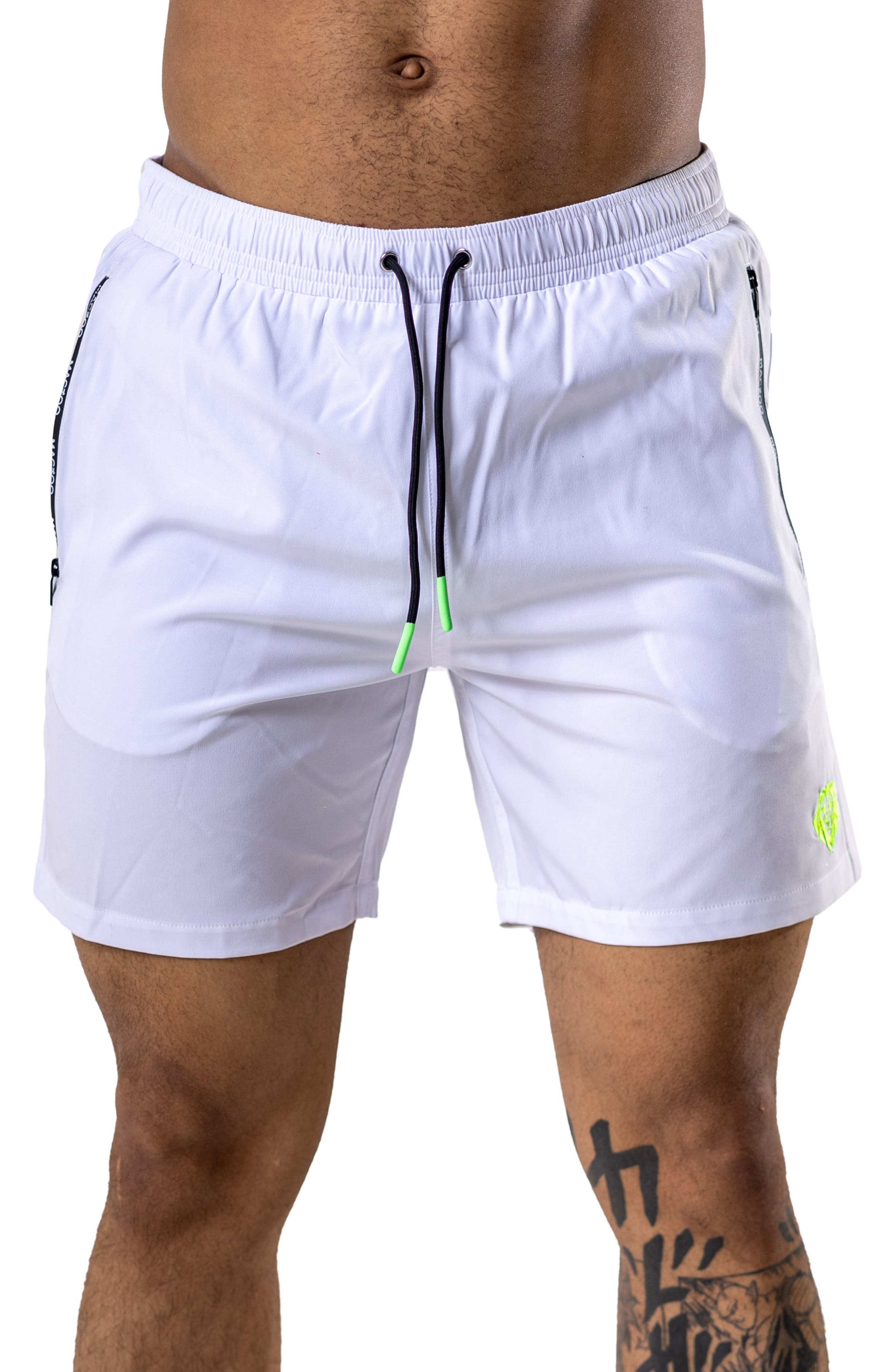 Maceoo Swim Lion Brilliant White Swim Trunks