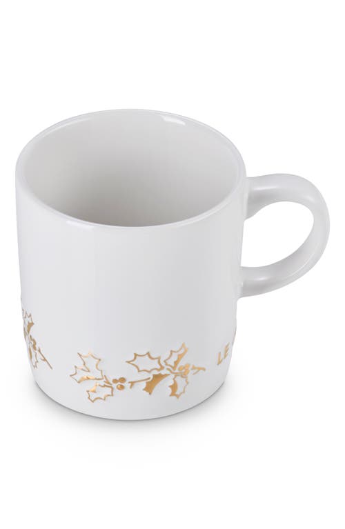 Le Creuset Holly Collection Mug In White