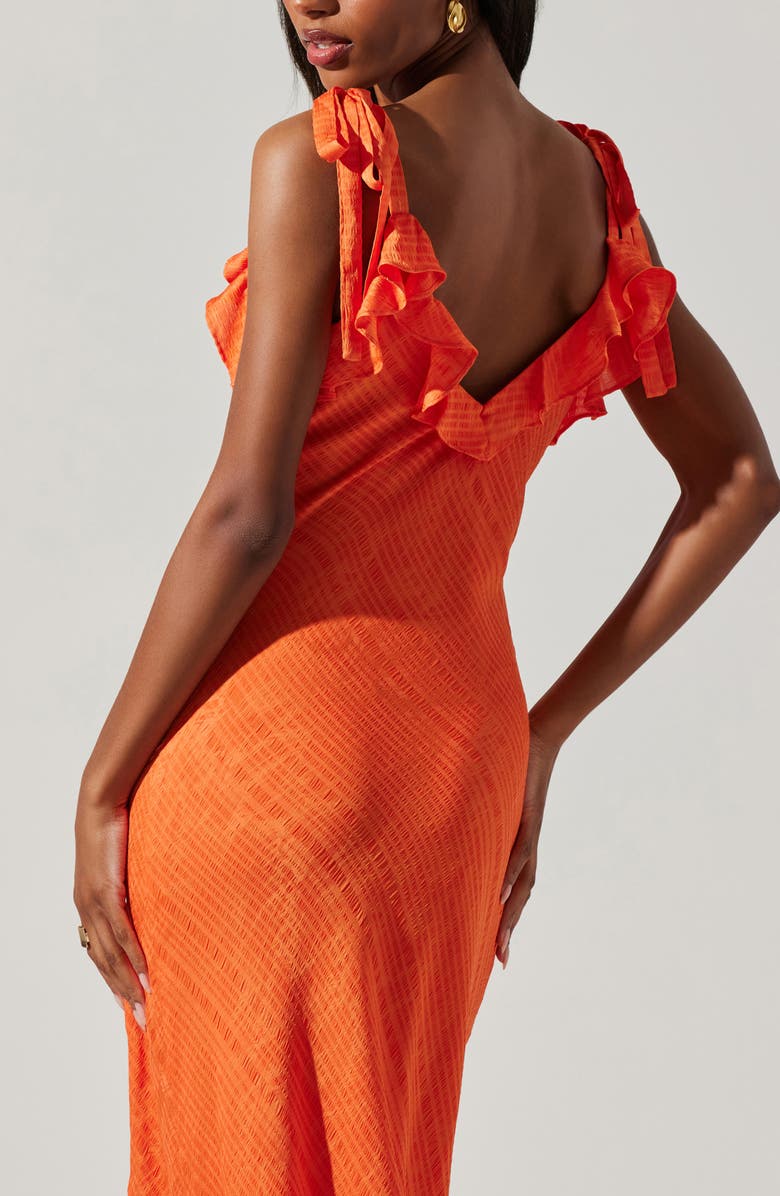 ASTR the Label Sorbae Ruffle Detail Dress, Alternate, color, Orange