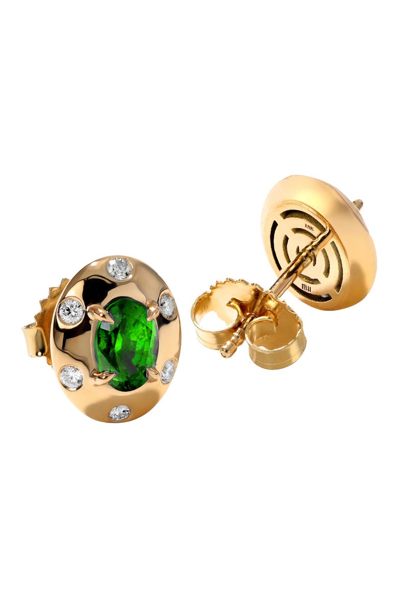 Aurum Oval Cut Emerald Stud Earrings, Alternate, color, EMERALD