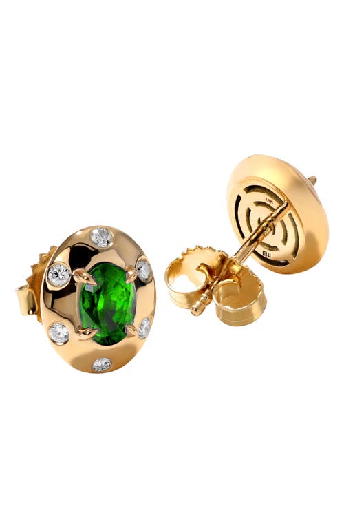 Mark Henry Aurum Oval Cut Emerald Stud Earrings In Gold