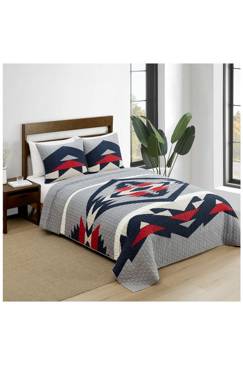 Tecopa Hills Reversible Quilt & Sham Set, Alternate, color, GRAY