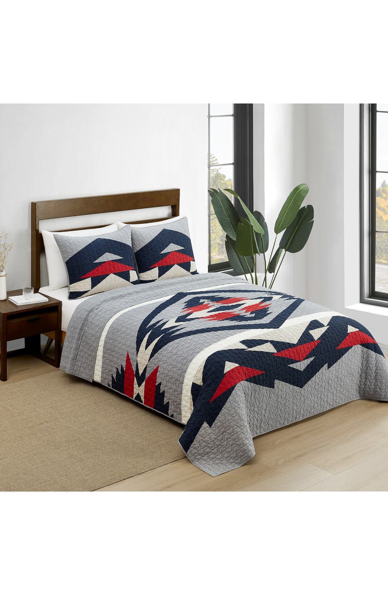 Pendleton Tecopa Hills Reversible Quilt & Sham Set, Alternate, color, Gray