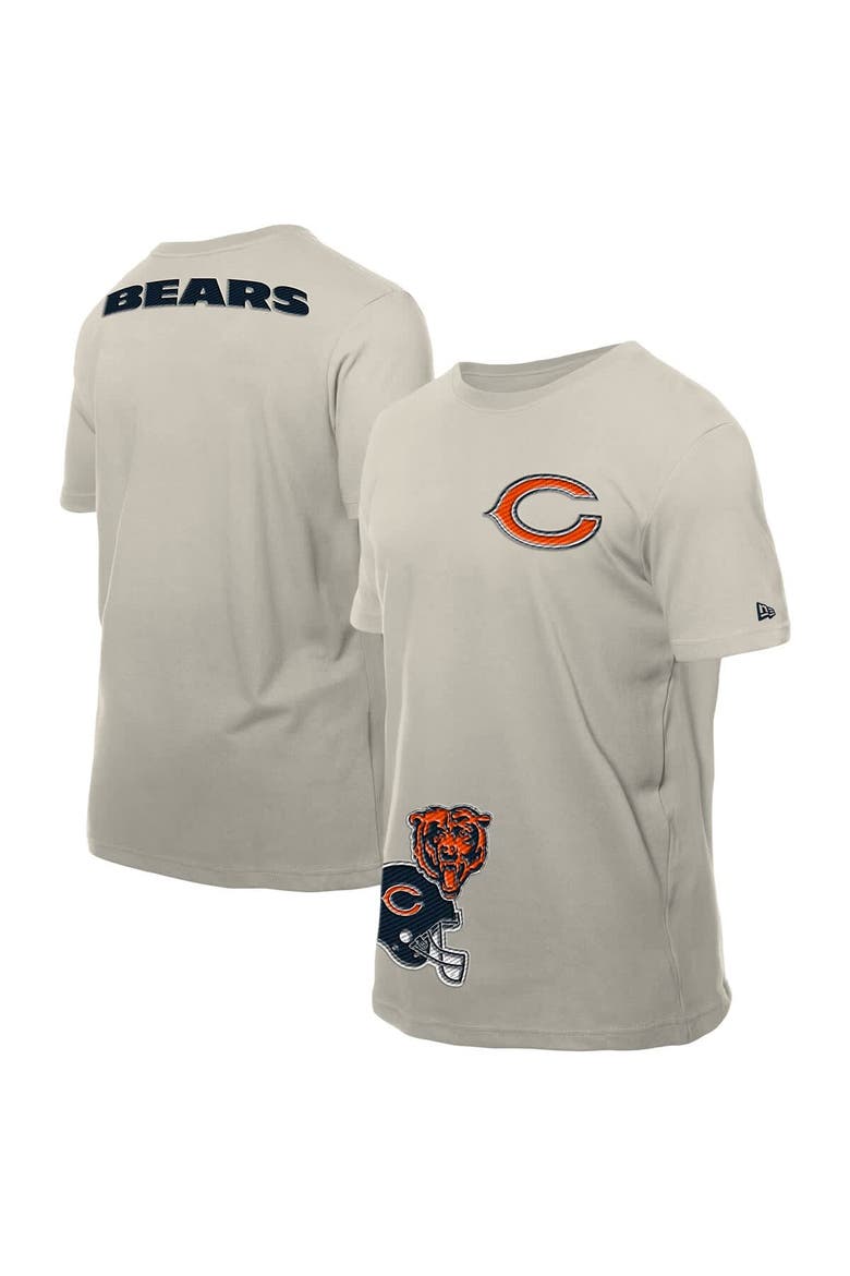 Men's New Era Light Beige Chicago Bears Multi Patch T-Shirt, Alternate, color, Light Beige